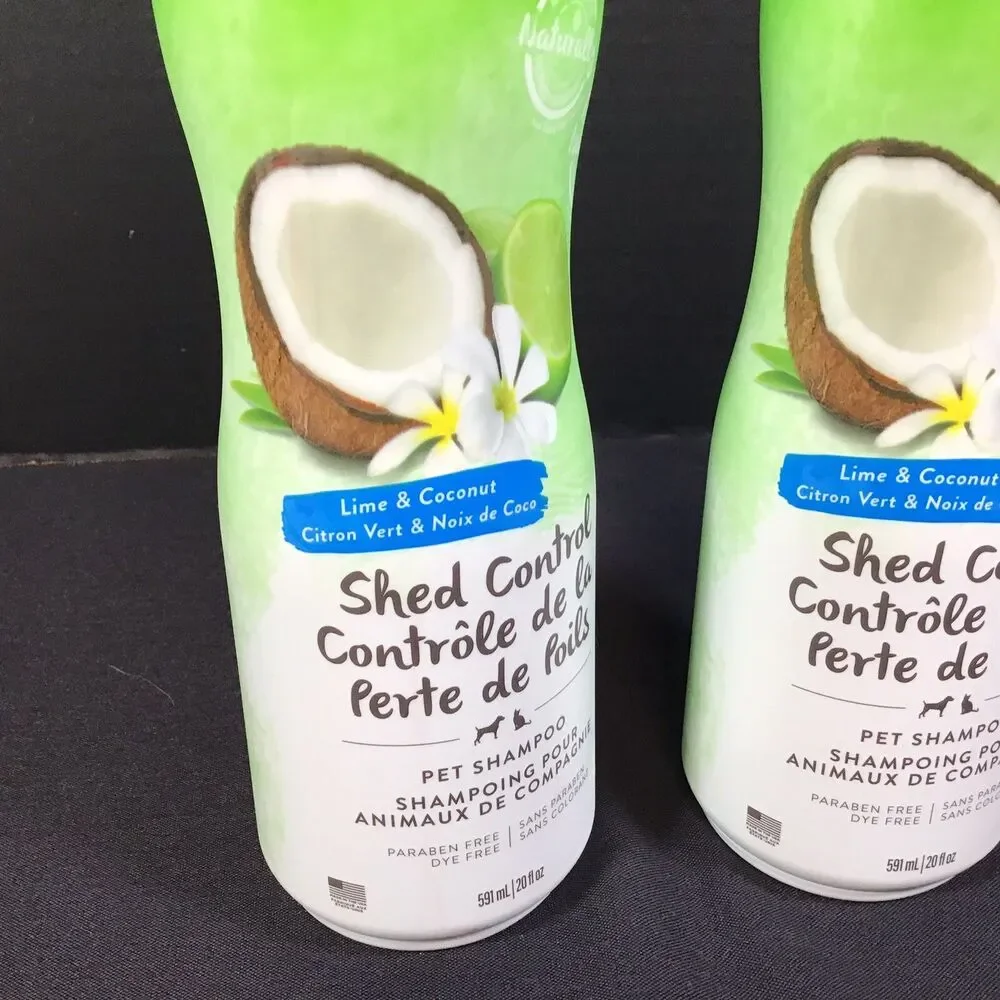 Pet Shampoo Tropiclean Shed Control Lime & Coconut 20oz Lot of 2